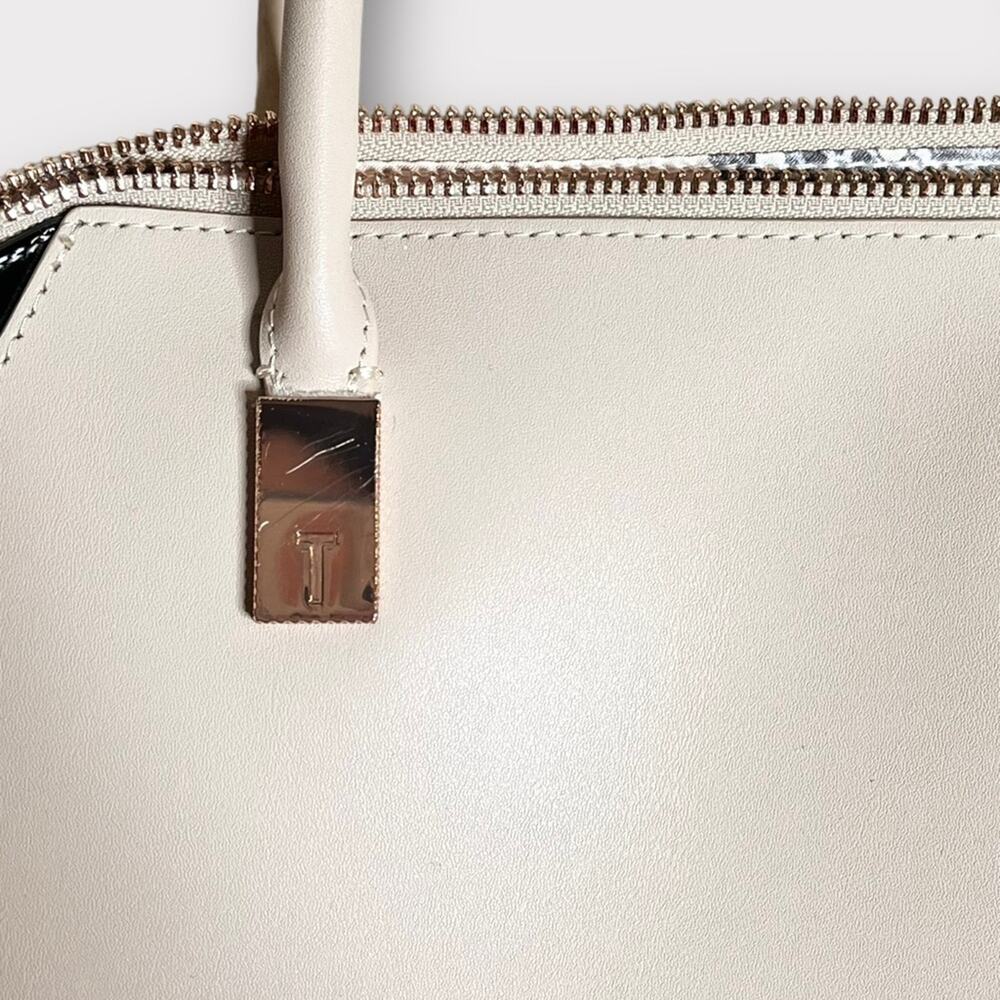 TED BAKER Women's Ashlee Small Leather Tote Bag Camel - Blush Pink/Black Patent - Picture 6 of 9